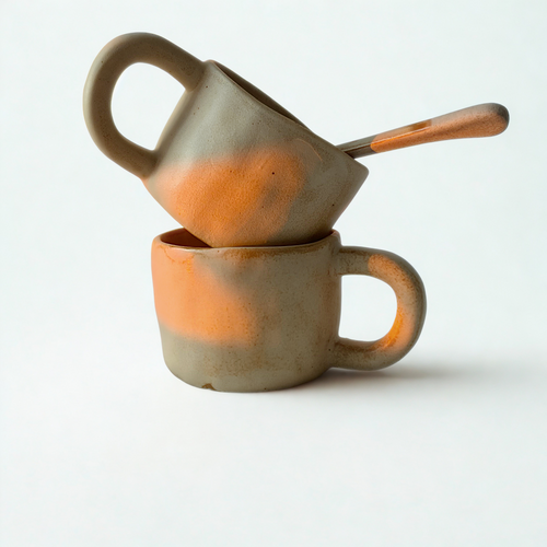 MUG AVEC CUILLERE | IVOIRE MAT Maison Fadëma